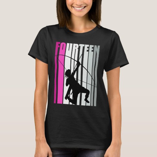 Girls Pinky Archery 14th Birthday Bow Arrow Archer Tシャツ (正面)