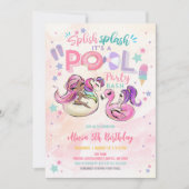 Girls Pool Party Birthday Invitation 招待状 (正面)
