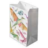 Girls Pretty Dinosaur Birthday Gift Bag   ミディアムペーパーバッグ (裏面アングル)