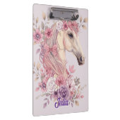 Girls Pretty Ponies Pastel Floral Horse クリップボード (右)
