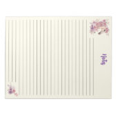 Girls Pretty Ponies Pastel Floral Horse ノートパッド (正面)