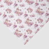 Girls Pretty Ponies Pastel Floral Horse 薄葉紙 (詳細)