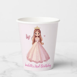 Girls Princess Personalised Party Paper Cups 紙コップ