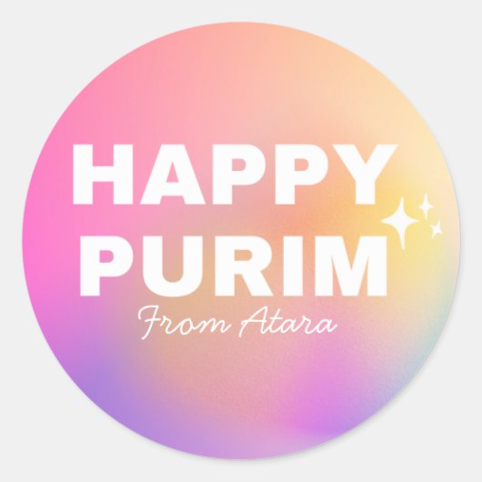 Girls Purim Label ラウンドシール (正面)