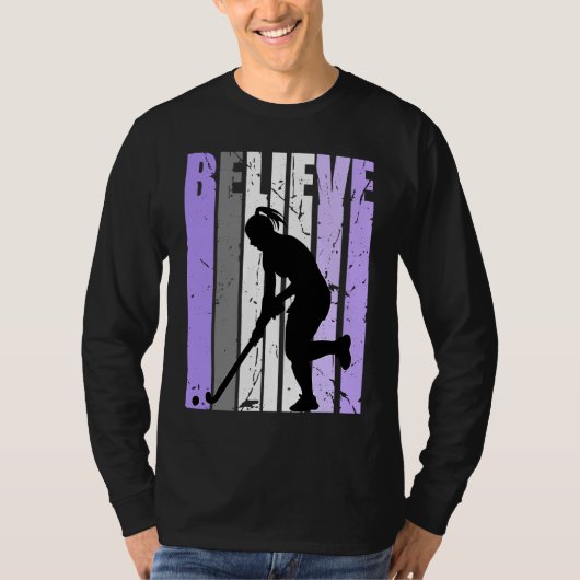 Girls Purple Distressed Believe Loves Team Girl In Tシャツ (正面)