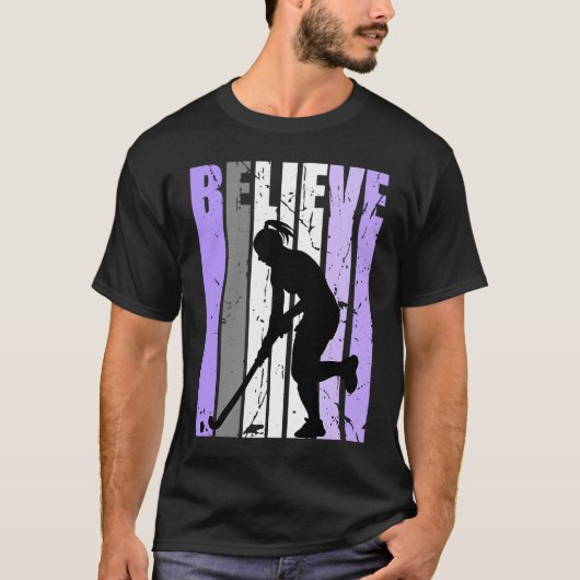 Girls Purple Distressed Believe Loves Team Girl In Tシャツ (正面)