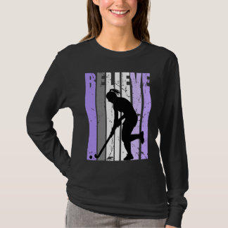 Girls Purple Distressed Believe Loves Team Girl In Tシャツ
