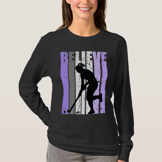 Girls Purple Distressed Believe Loves Team Girl In Tシャツ (正面)