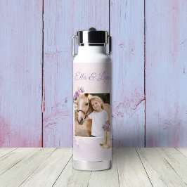 Girls Purple Floral Horse ウォーターボトル