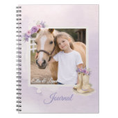 Girls Purple Floral Horse ノートブック (正面)