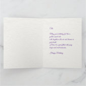 Girls Purple Floral Horse Birthday カード (内部)