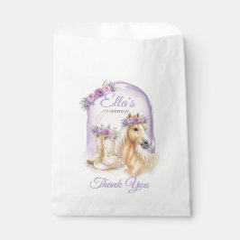 Girls Purple Floral Horse Birthday フェイバーバッグ