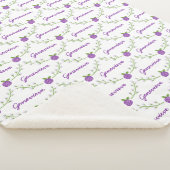 Girls Purple Floral Name Blanket シェルパブランケット (3/4)