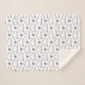 Girls Purple Floral Name Blanket シェルパブランケット (正面(横))