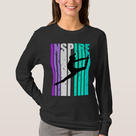 Girls Purple Inspire Dance Birthday Motivational D Tシャツ (正面)