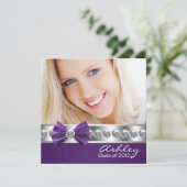 Girls Purple Photo Grudationのお知らせ 招待状 (スタンド正面)