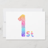 Girls Rainbow 1st Birthday Photo 招待状 (裏面)