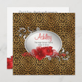 Girls Red Leopard卒業発表 招待状 (正面/裏面)