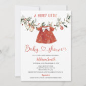 Girls Red Merry Little Baby Shower Baby Shower 招待状 (正面)