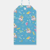 Girls Retro Blue Unicorn Birthday ギフトタグ (裏面)