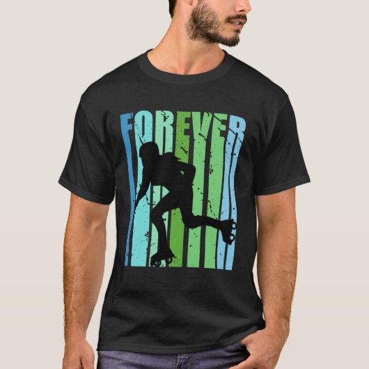 Girls Retro Forever Roller Skating Bday Roller Gir Tシャツ (正面)