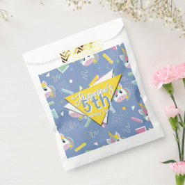 Girls Retro Purple Unicorn Birthday フェイバーバッグ