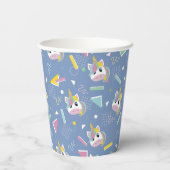 Girls Retro Purple Unicorn Birthday 紙コップ (裏面)