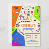 Girls Rock Climbing Birthday Party Invitation 招待状 (正面)