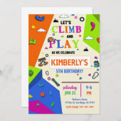 Girls Rock Climbing Birthday Party Invitation 招待状 (正面/裏面)