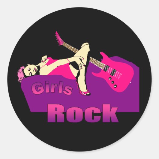 Girls Rock Sticker ラウンドシール (正面)