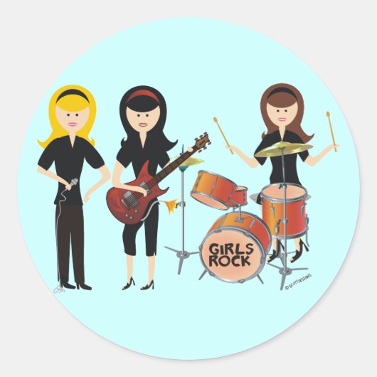 Girls Rock Sticker ラウンドシール (正面)