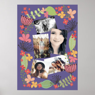 Girls Room Friends Memoriesフォトコラージュ ポスター