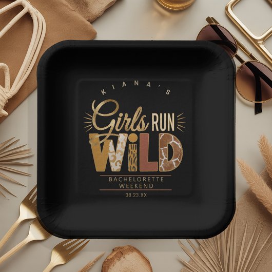 Girls Run Wild Safari Bachelorette ID1148 ペーパープレート