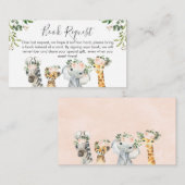 Girls Safari Animals Book Request Card Insert エンクロージャーカード (正面/裏面)