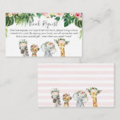 Girls Safari Animals Book Request Card Insert エンクロージャーカード (正面/裏面)