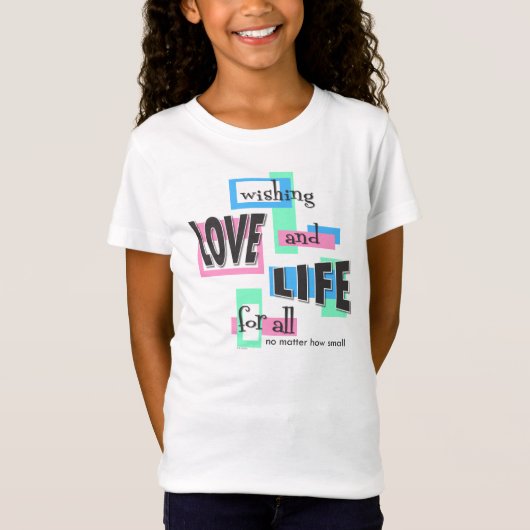 Girls' shirts with a colorful design. tシャツ (正面)
