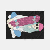 Girls Skate Skateboard Skateboarding Do A Kickflip フリースブランケット (正面(横))