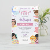 Girls Sleepover Invite Slumber Party PJs Pillows  招待状 (スタンド正面)