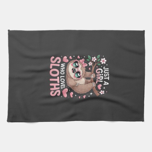 Girls Sloth T-Shirt キッチンタオル (横)