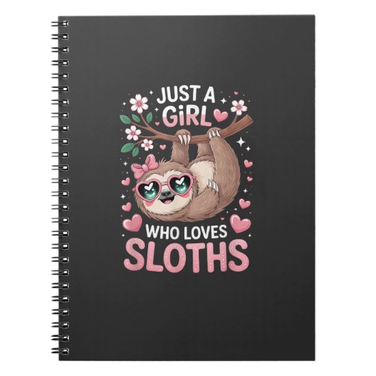 Girls Sloth T-Shirt ノートブック (正面)