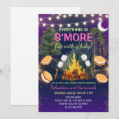 Girls S'more Fun Campfire Smores Baby Shower 招待状 (正面/裏面)