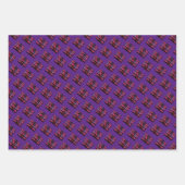 Girls Soccer Geometric Retro Typography ラッピングペーパーシート (正面3)