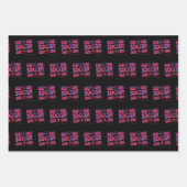 Girls Soccer Geometric Retro Typography ラッピングペーパーシート (正面)