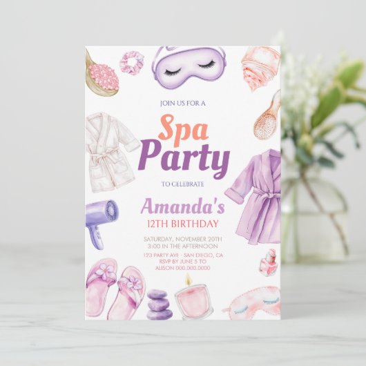 Girls Spa Birthday 招待状 (スタンド正面)