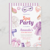 Girls Spa Birthday 招待状 (正面/裏面)