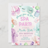 Girls Spa Birthday, Spa Party Birthday Glam Party 招待状 (正面)