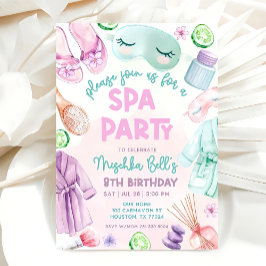 Girls Spa Birthday, Spa Party Birthday Glam Party 招待状
