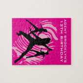 Girls Spy Party Pink Fingerprint ジグソーパズル (横)