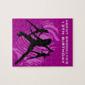 Girls Spy Party Purple Fingerprint ジグソーパズル (横)