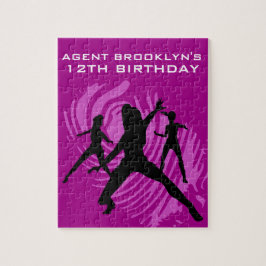 Girls Spy Party Purple Fingerprint ジグソーパズル